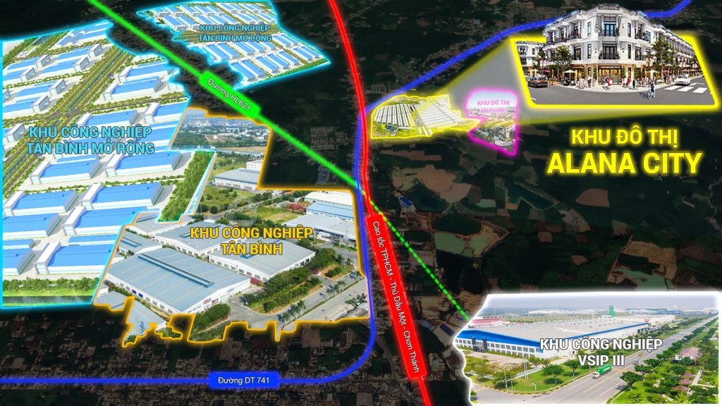 "Vị trí chiến lược của Alana City gần khu công nghiệp Tân Bình, mang lại cơ hội đầu tư hấp dẫn."